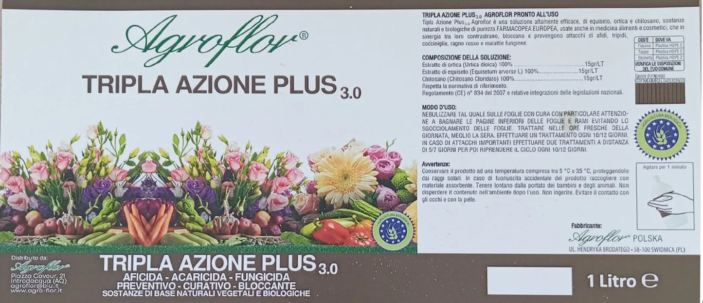 TRIPLA AZIONE PLUS 3.0 (SPRAY PRONTO ALL’ USO) AGROFLOR